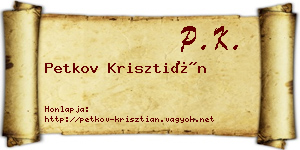 Petkov Krisztián névjegykártya