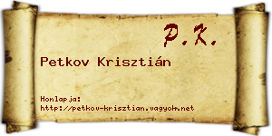 Petkov Krisztián névjegykártya
